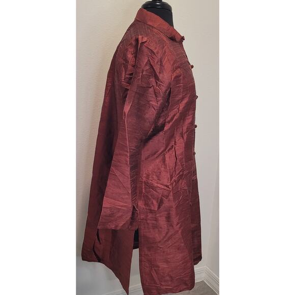 NWT Red Chinese-Style Silk Jacket/Blouse – Frog Toggle Buttons – 100% Silk M - Picture 3 of 11